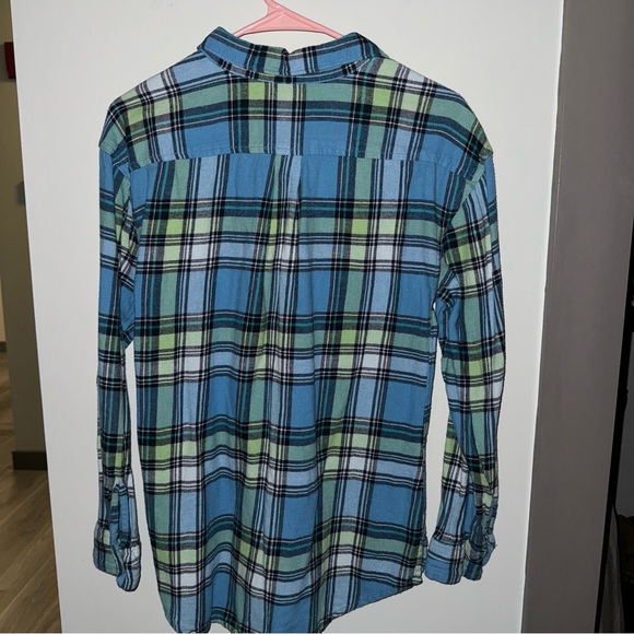 Aerie Pocket front long length button up flannel - Picture 2 of 4